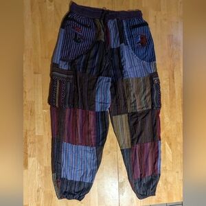 Bohemian Patchwork Striped Men’s Pants - Multicolor